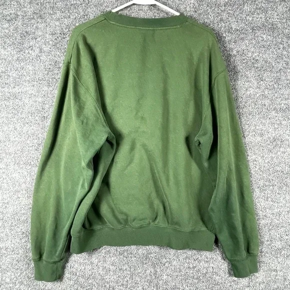 VTG Michigan State Spartans Sweatshirt Mens large Green Embrodiered Faded Y2K - Picture 13 of 13